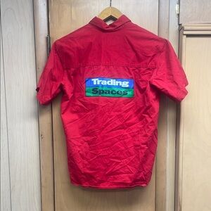 TLC Red Button Down Shirt with Logo